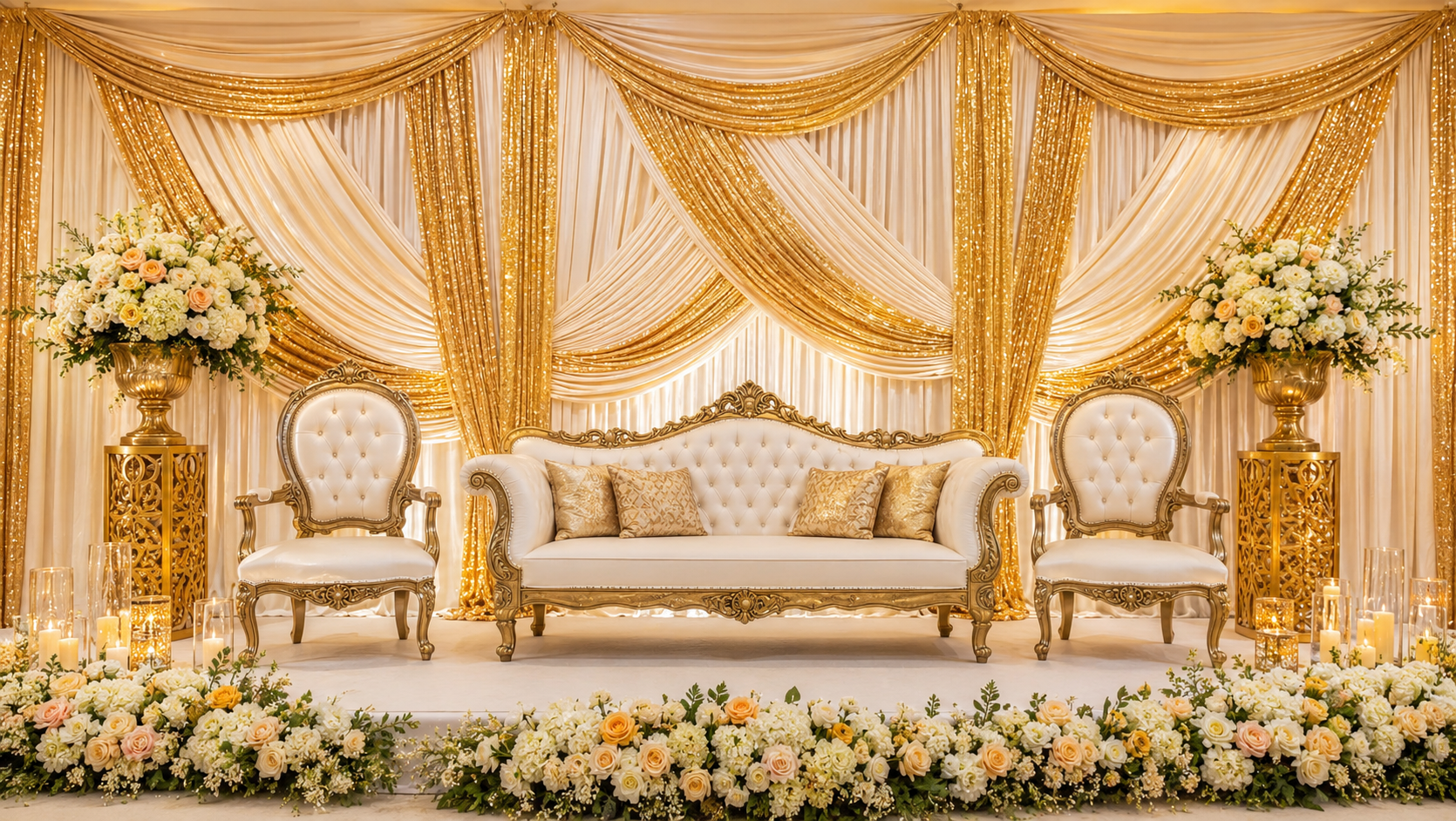 Elegant area decoration styling for weddings
